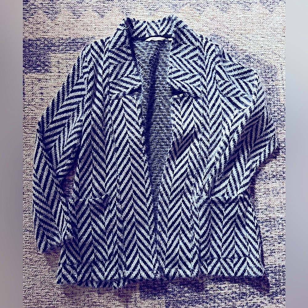 Soft Surrounds Chevron Blazer Sweater jacket Sz M